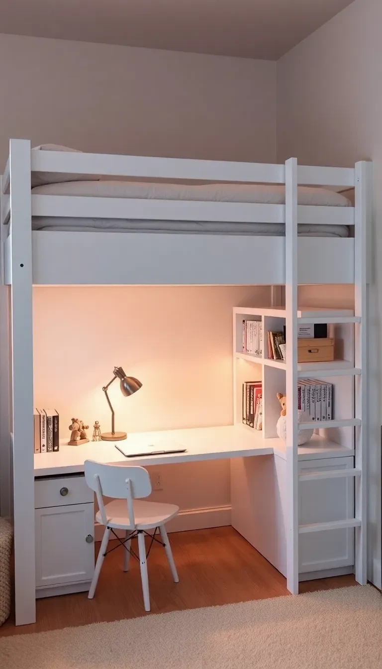 Installe un bureau sous un lit mezzanine pour gagner de la place