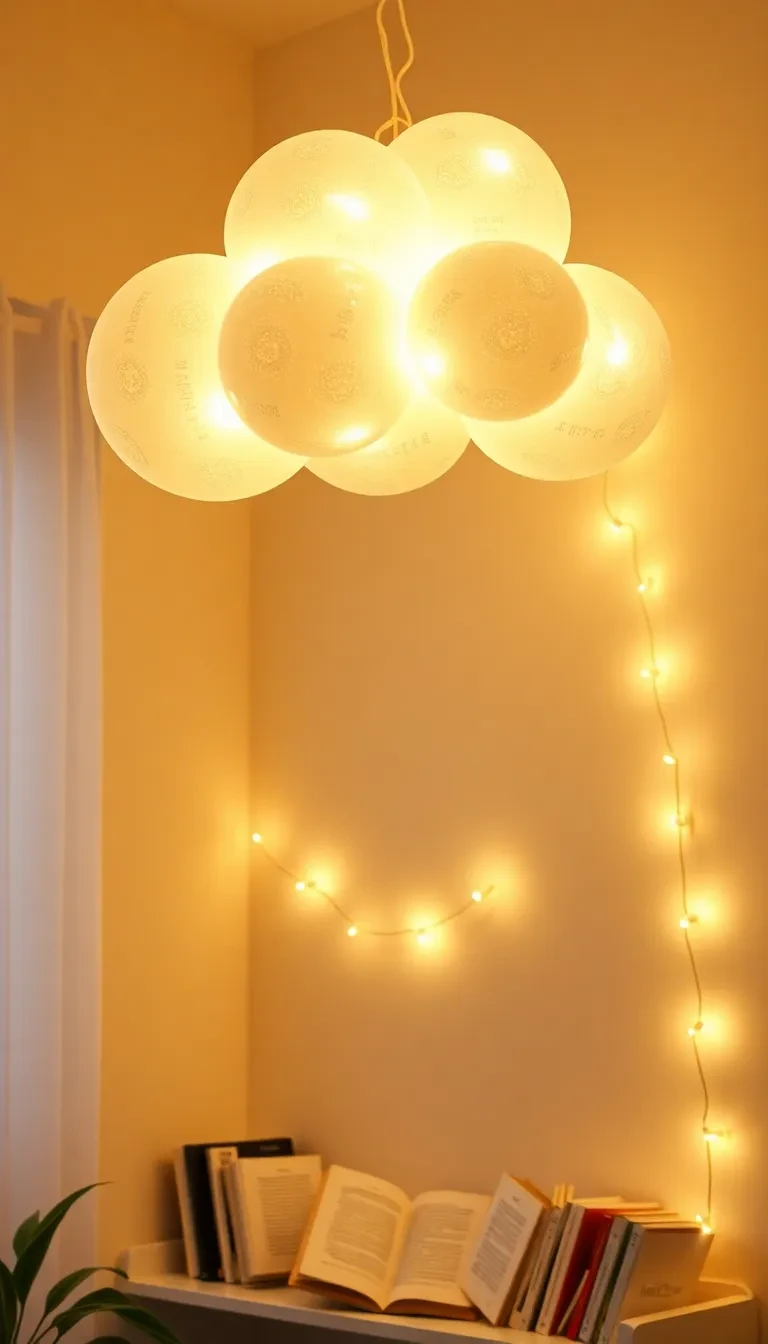 Installe une guirlande lumineuse en forme de nuage