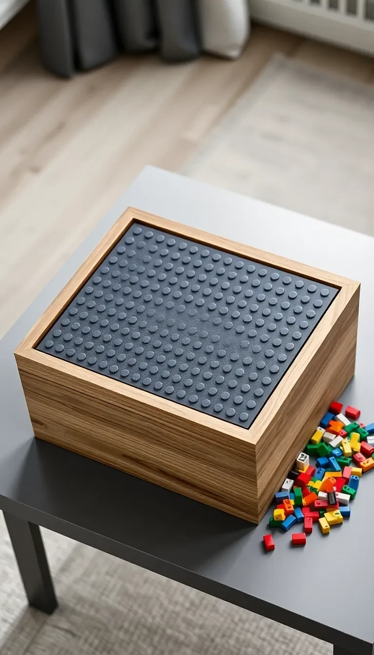 La boîte à Lego avec plateau de construction intégré