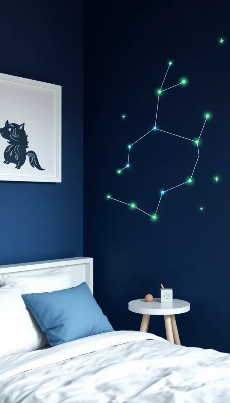 Le mur constellation phosphorescent