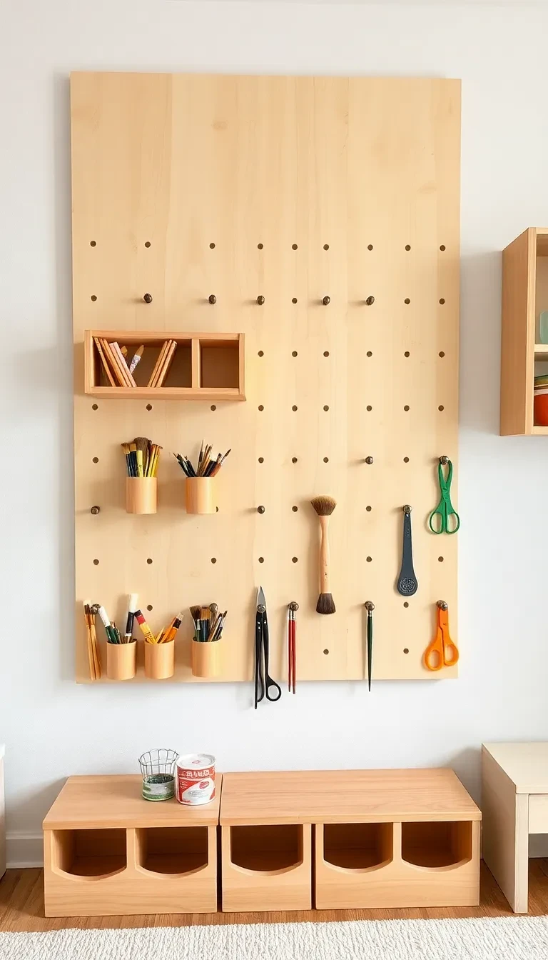 Le pegboard mural pour les accessoires