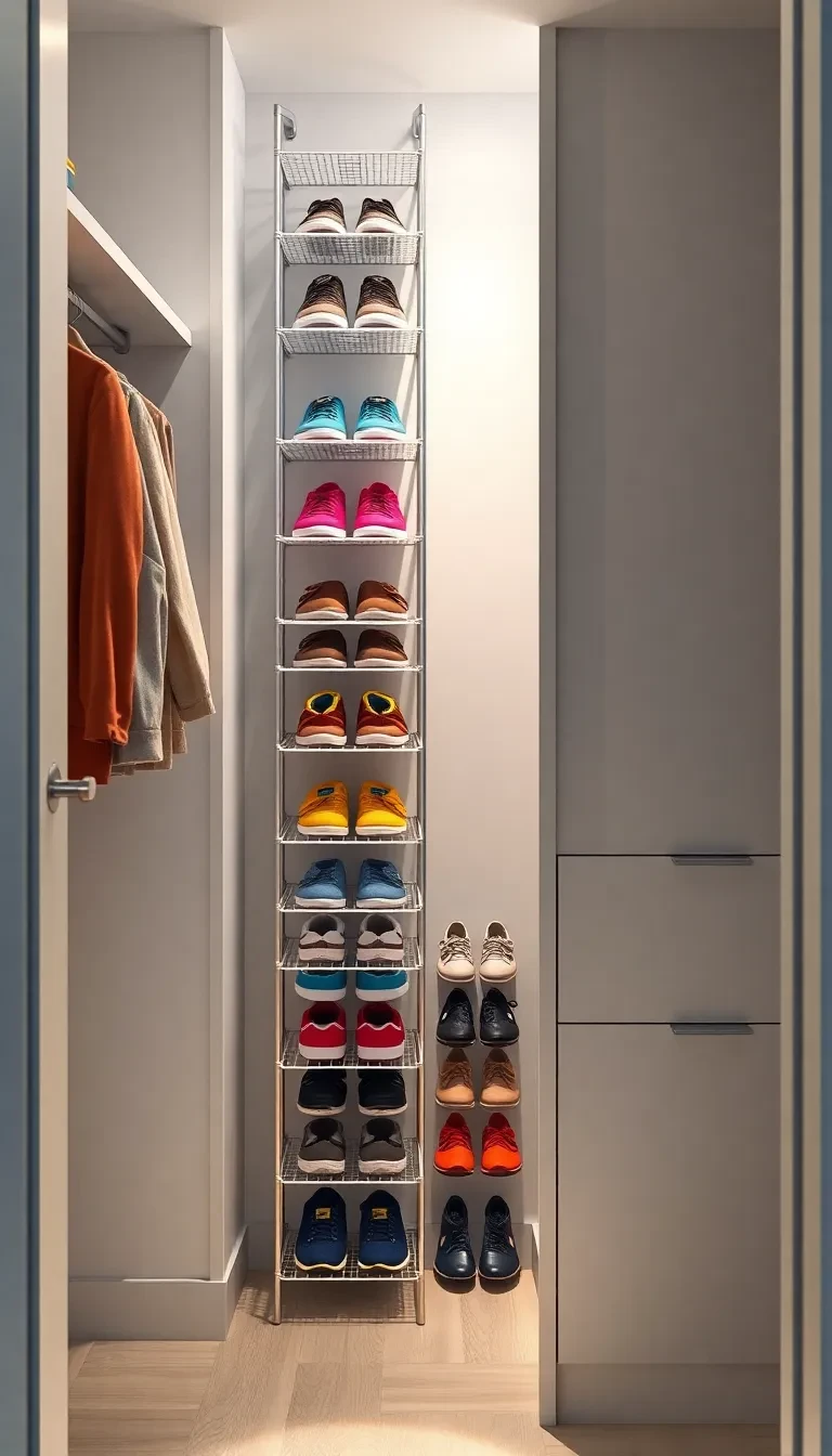 Le rangement chaussures vertical dans le placard