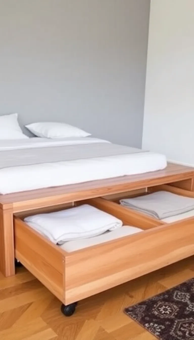 Le rangement sous le lit à roulettes