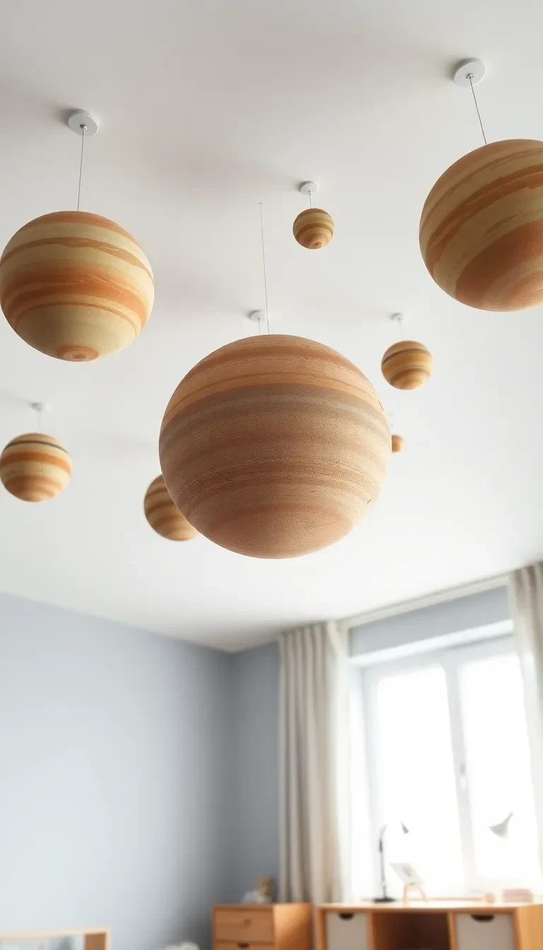 Les planètes suspendues façon système solaire