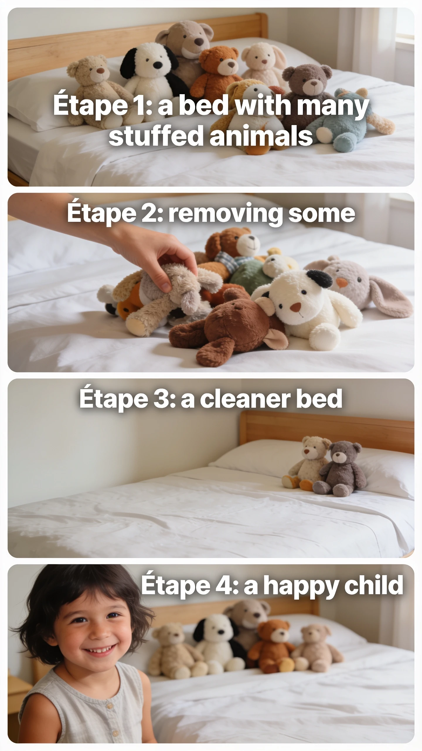 Limiter le nombre de peluches présentes sur le lit