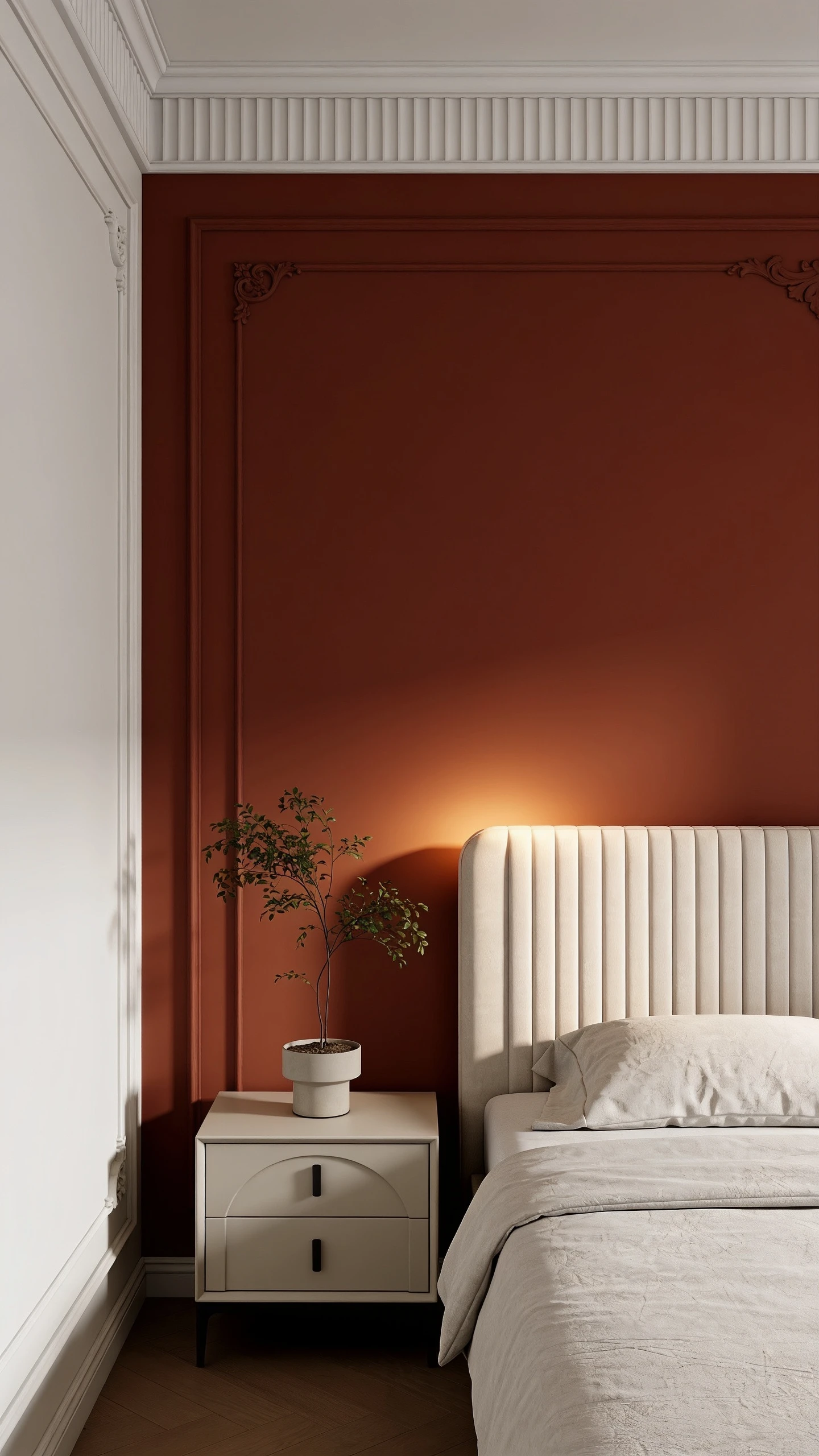 Peindre uniquement le mur derrière le lit
