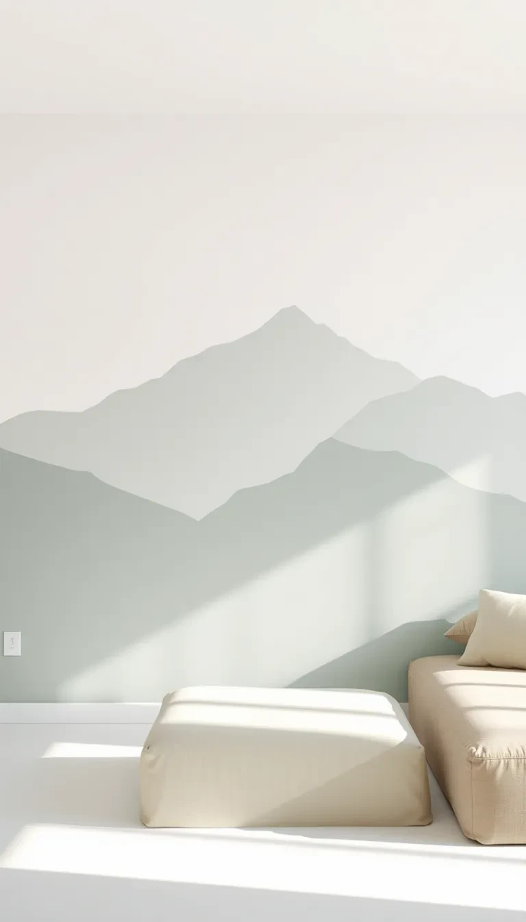 Peins une jolie montagne sur un pan de mur