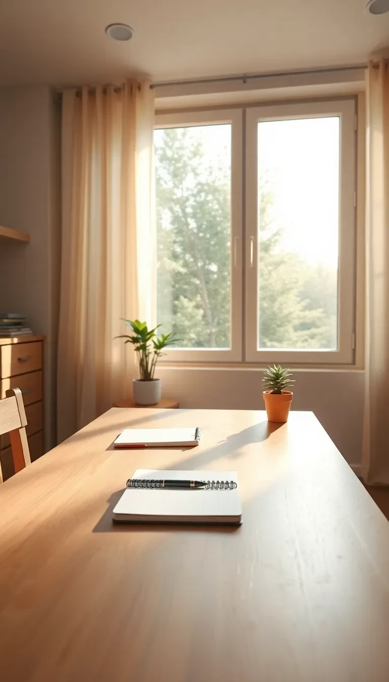 Place le bureau près d'une fenêtre pour la lumière naturelle