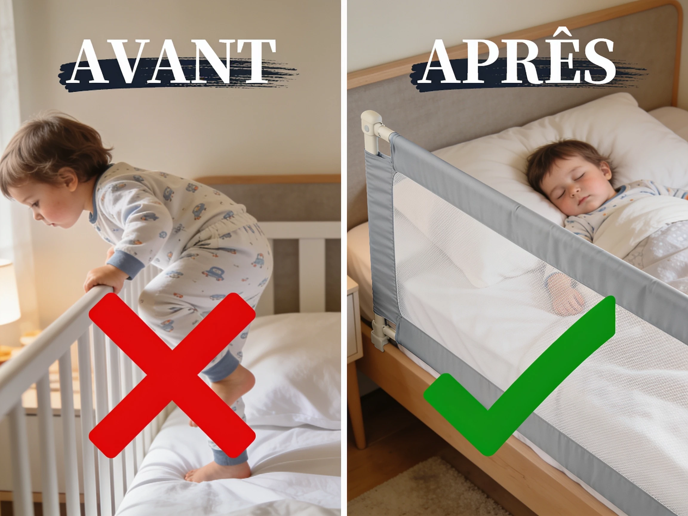 Prévoir une barrière de lit temporaire si besoin