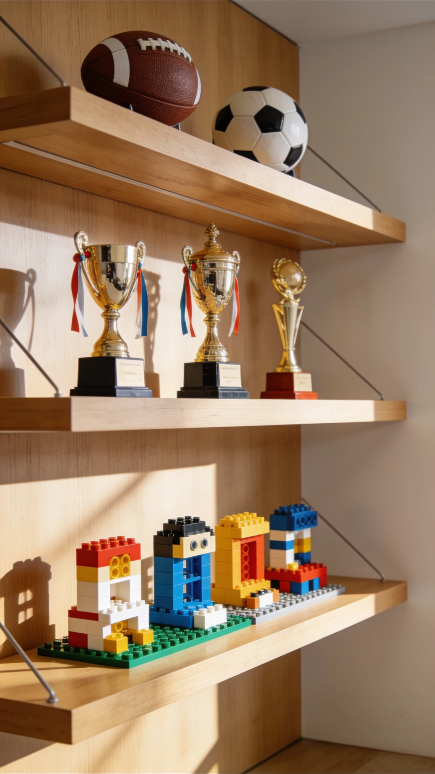 Prévois un espace pour ses trophées ou collections