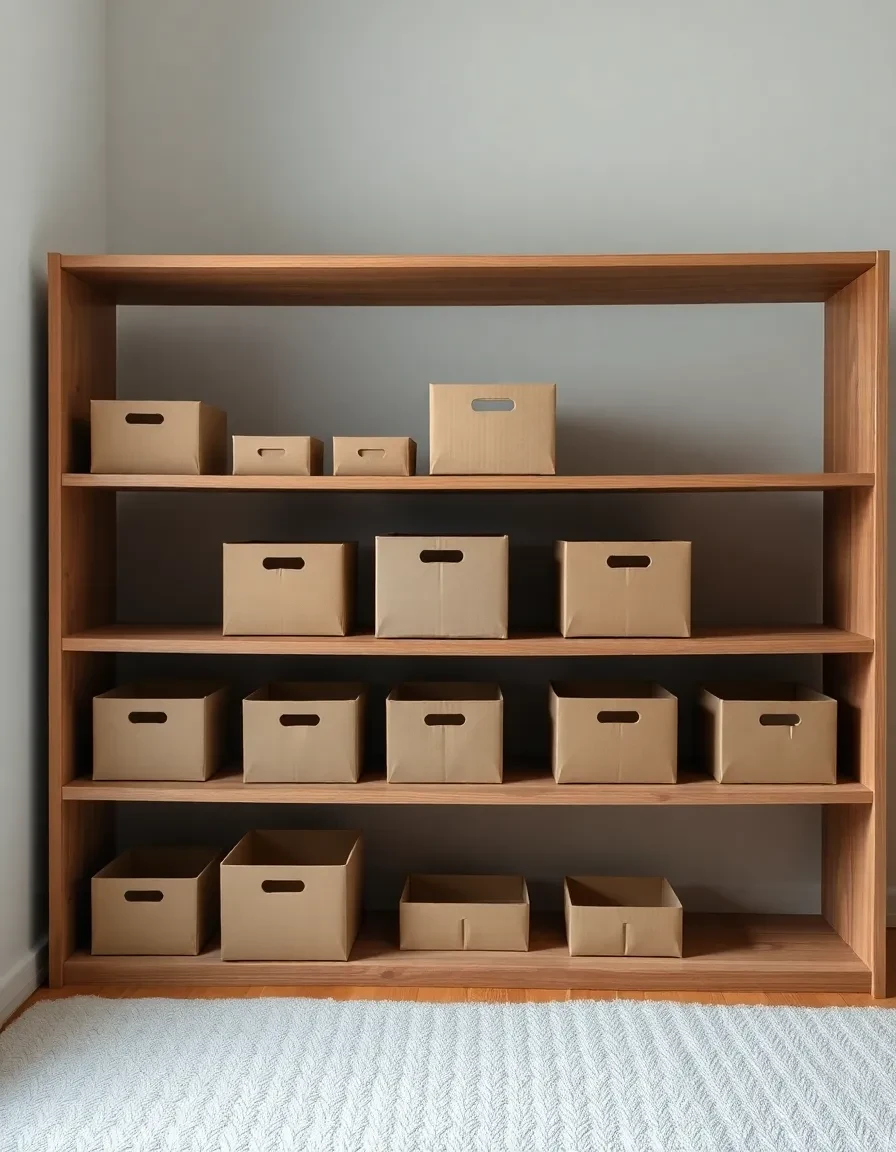 Privilégie des rangements en carton ou en bois recyclé