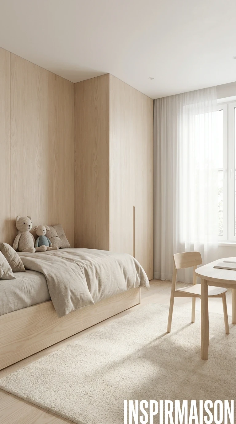 Privilégie le bois blond pour tout le mobilier
