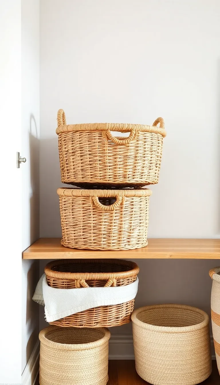 Recycle de vieux paniers en rangements déco
