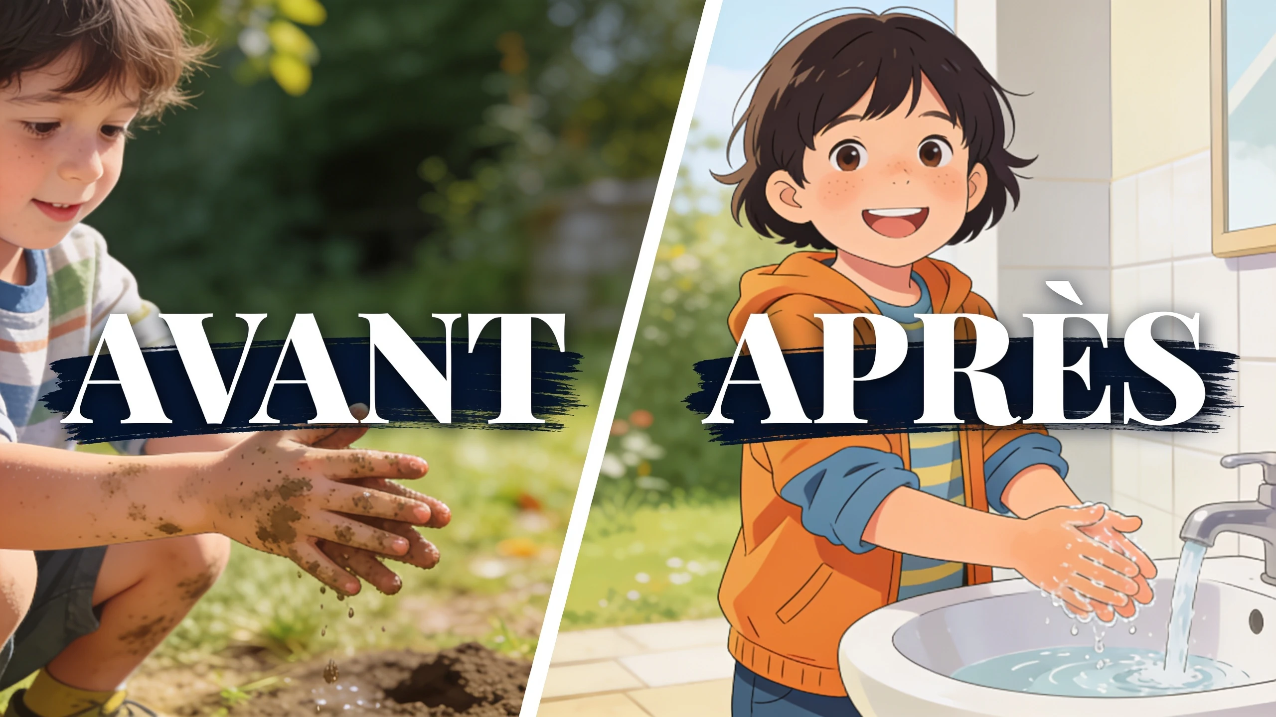 Se laver les mains et changer de vêtements après avoir joué dehors en saison pollinique