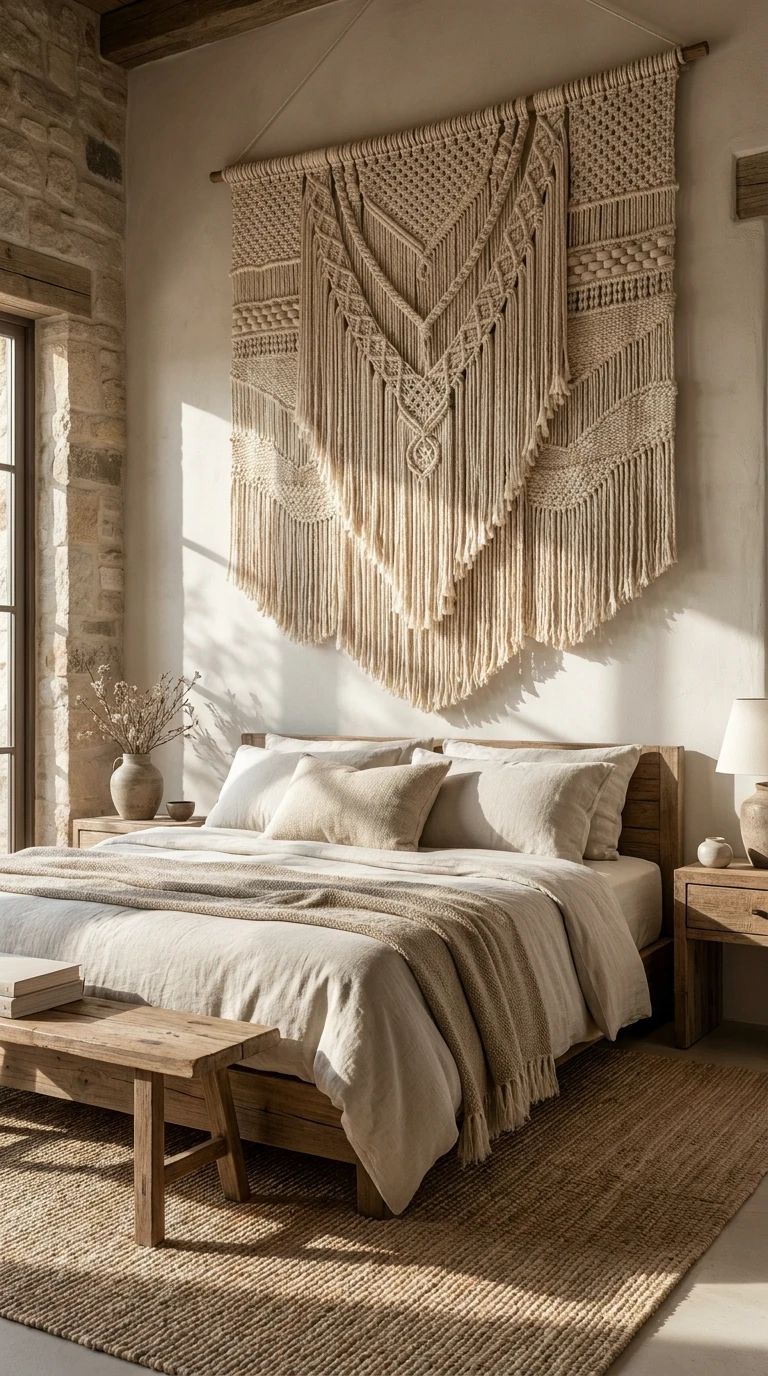 Un textile mural au lieu d'un tableau