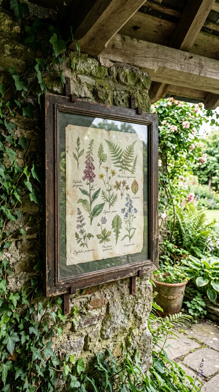 Aquarelles Vintage Encadrées sous Verre Trempé