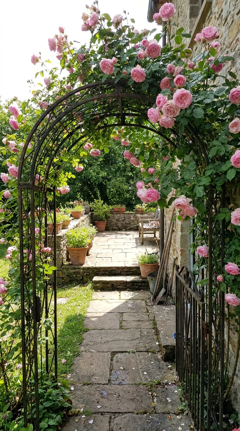 Arche de Jardin avec Rosier Grimpant