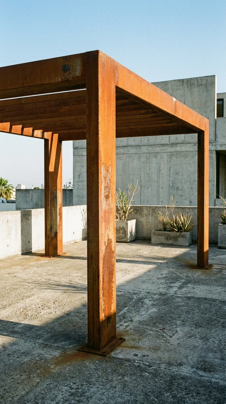 Autoportante en Acier Corten - La Contemporaine Brute