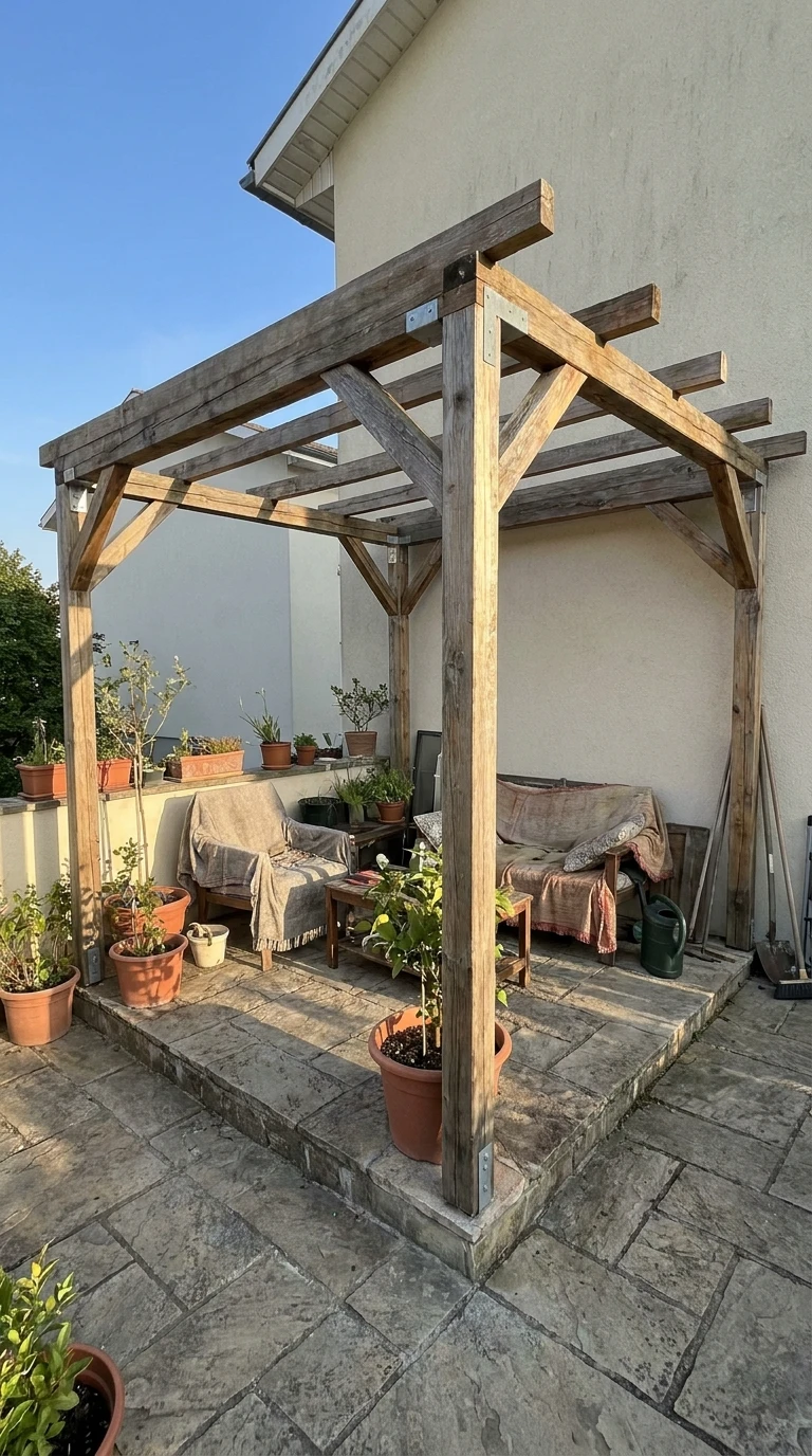 Autoportante en L sur Angle de Terrasse
