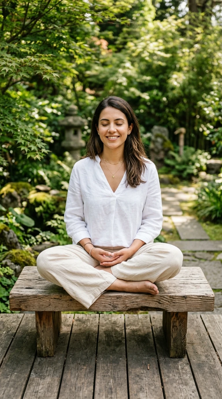 Banc Zen en Bois Massif Sans Dossier