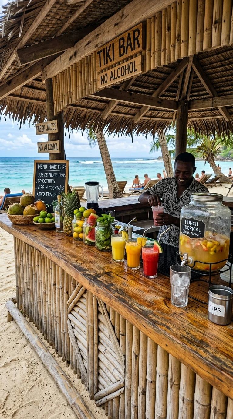 Bar de Plage Comptoir Bambou et Teck