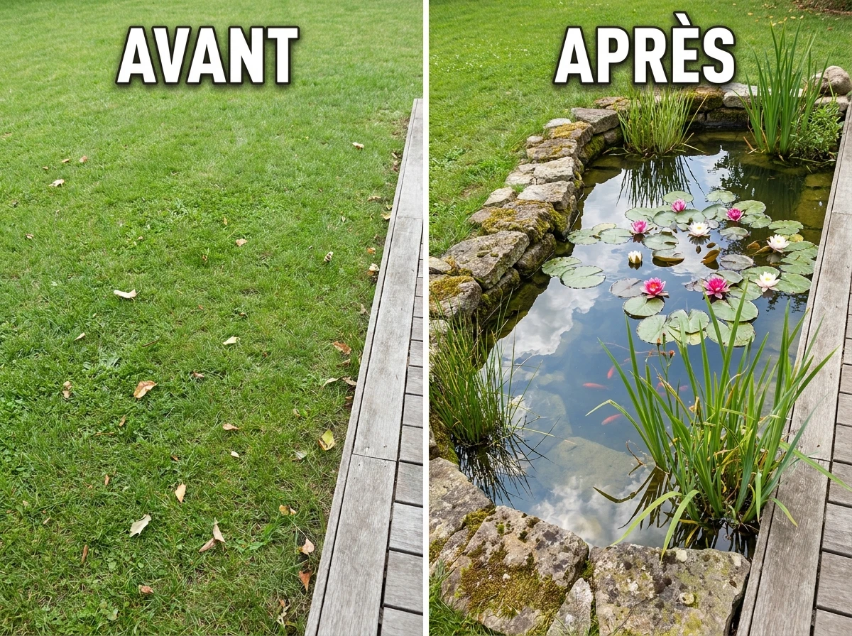 Bassin de Jardin Adjacent à la Terrasse