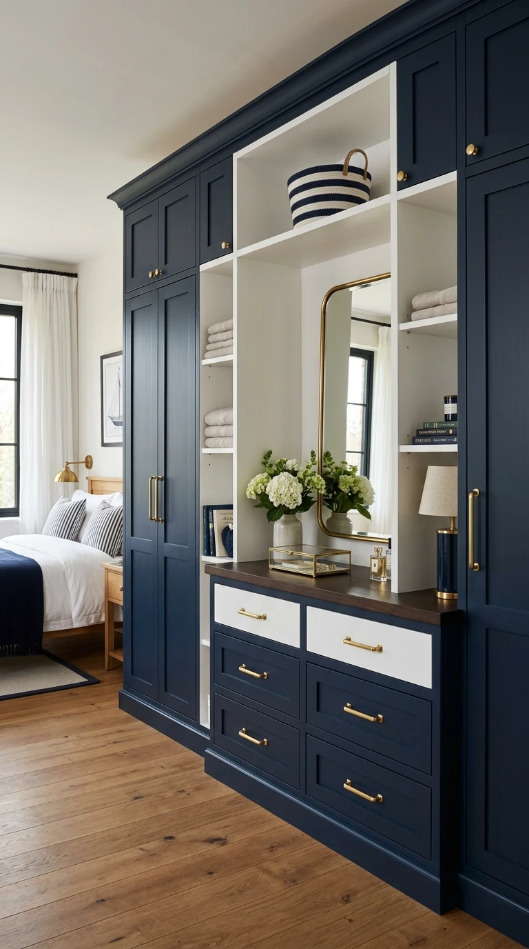 Bleu Marine + Blanc + Laiton