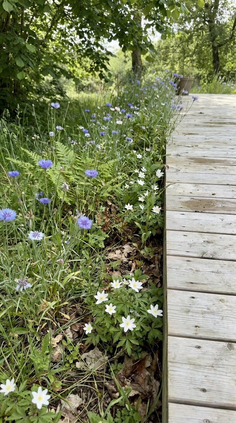 Bleuets et Anémones des Bois en Bordure