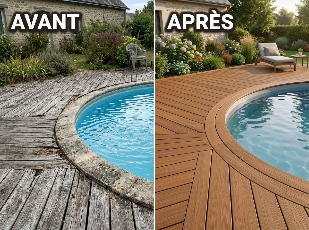 Bois Composite Autour du Bassin