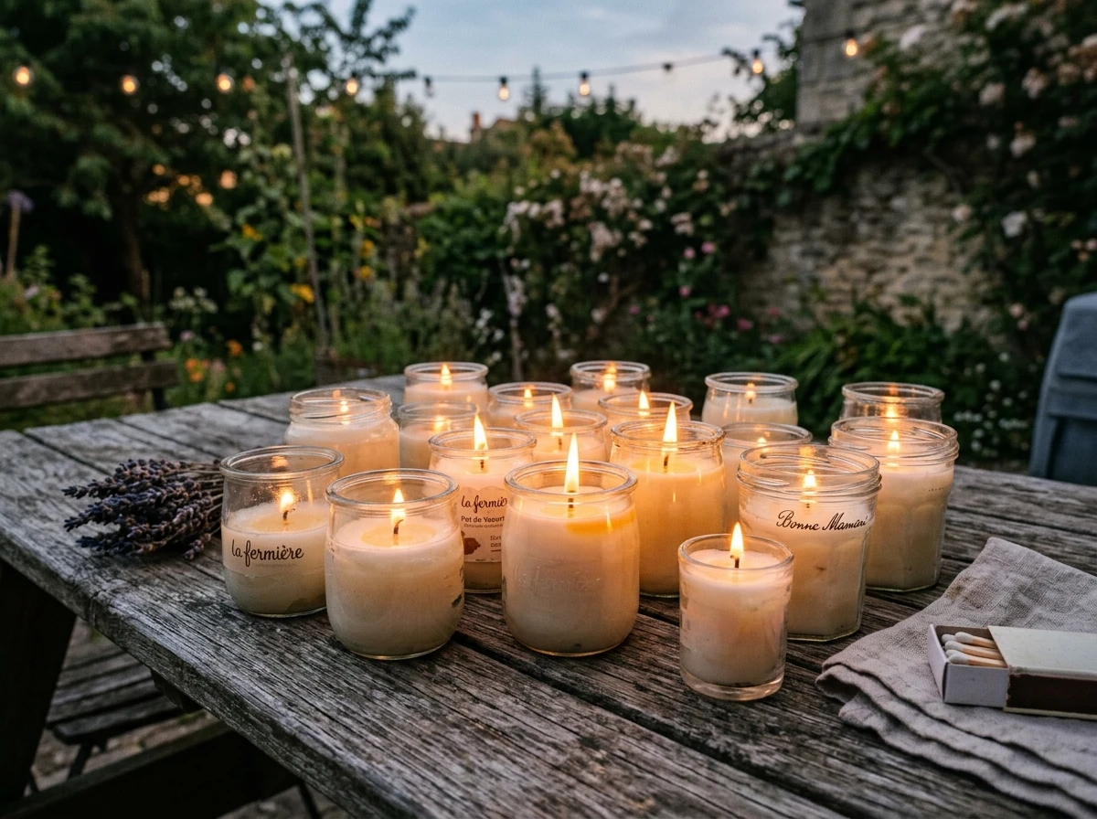 Bougies Maison dans Pots de Yaourt