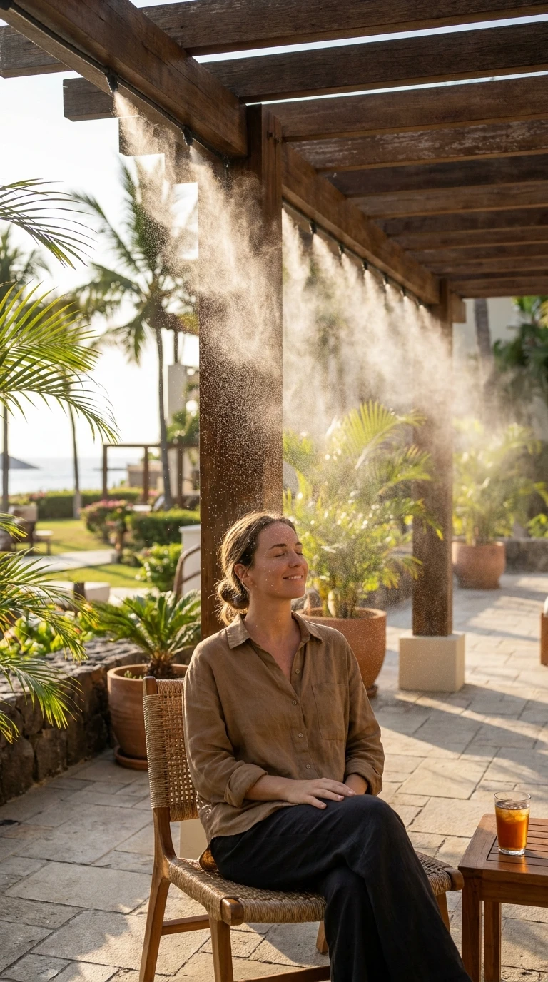 Brumisation sous Pergola - Baisse de Température
