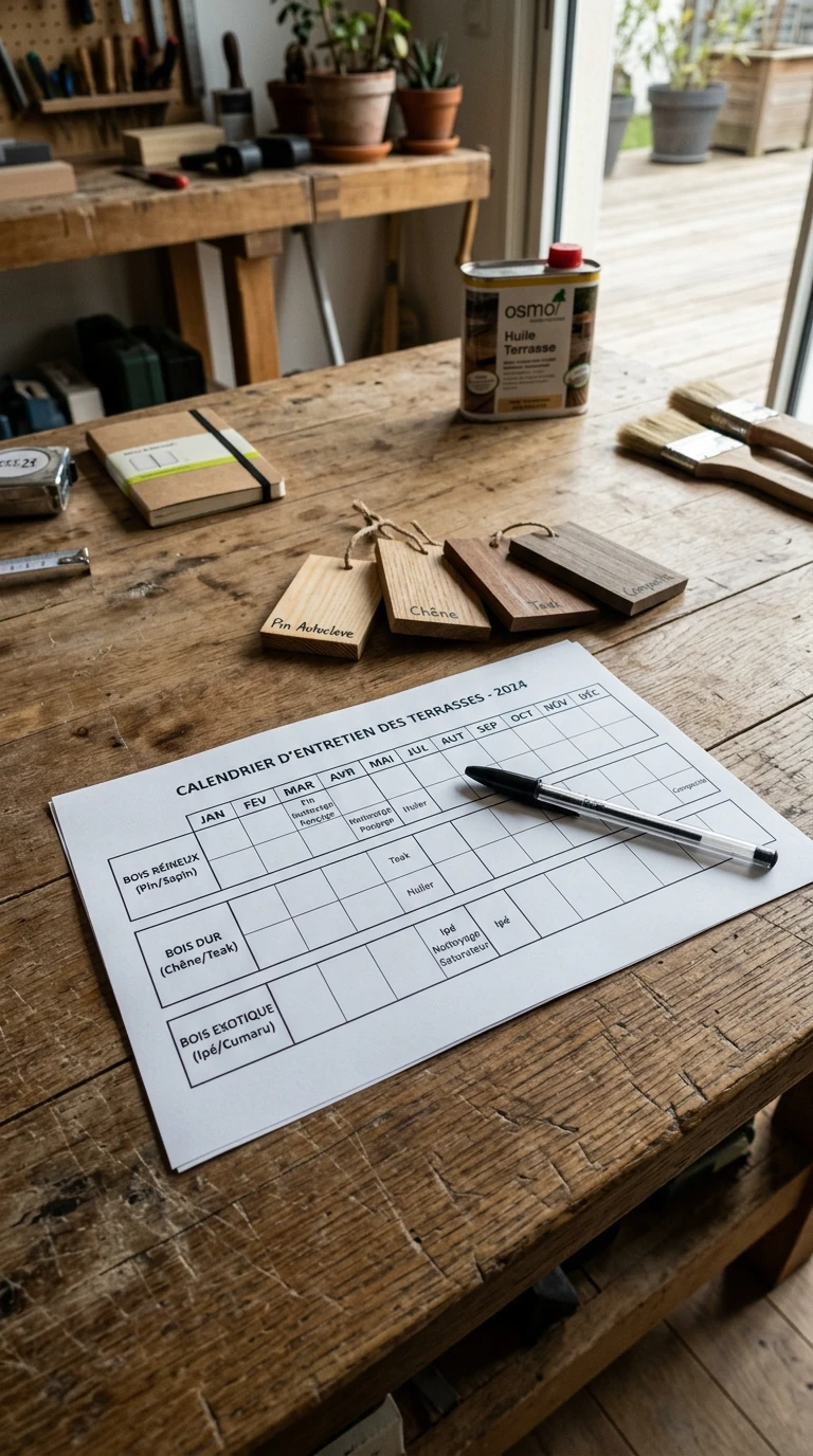 Calendrier d'Entretien par Type de Bois