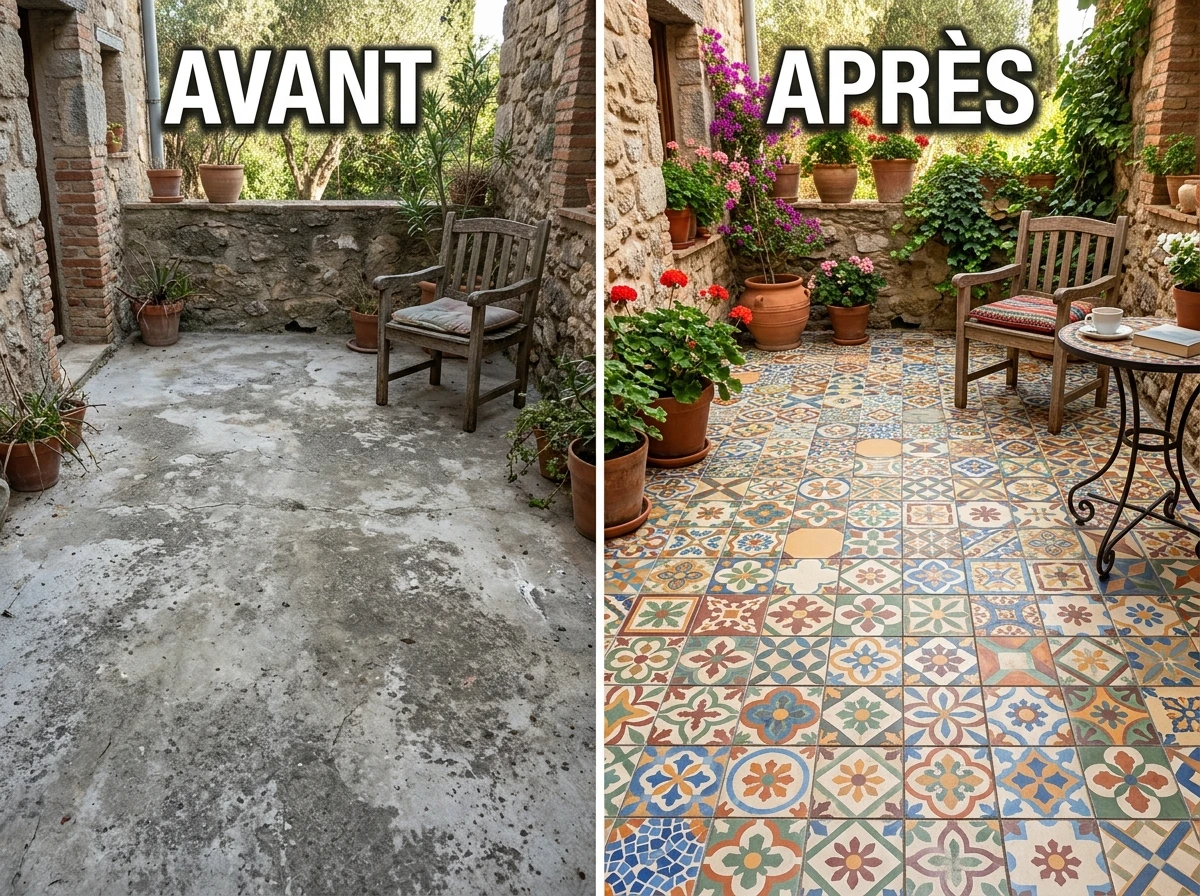 Carrelage Patchwork de Carreaux de Ciment