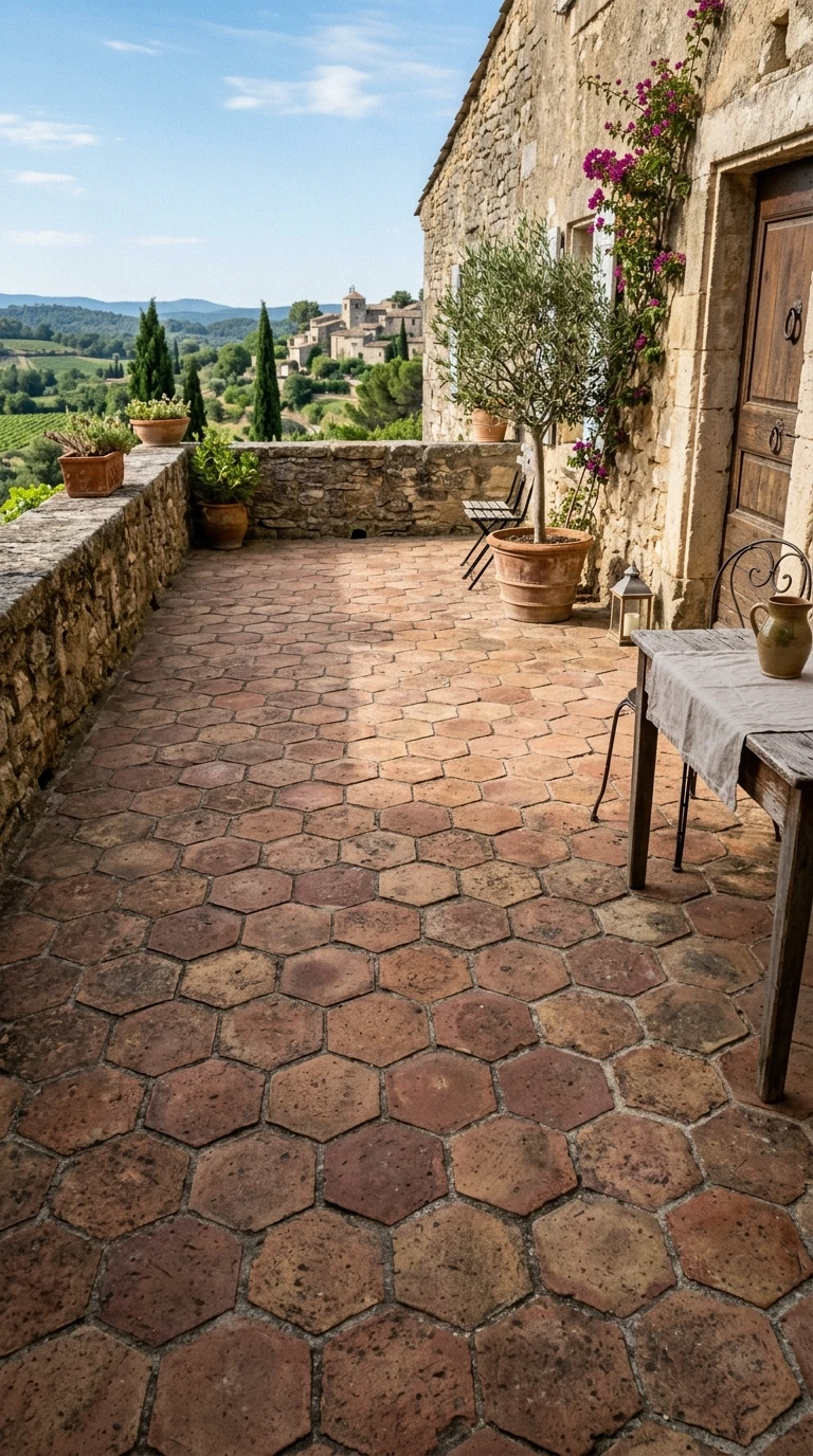Carrelage Tomette Hexagonale Terracotta