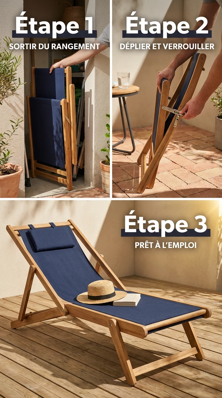 Chaise Longue Compacte Pliable