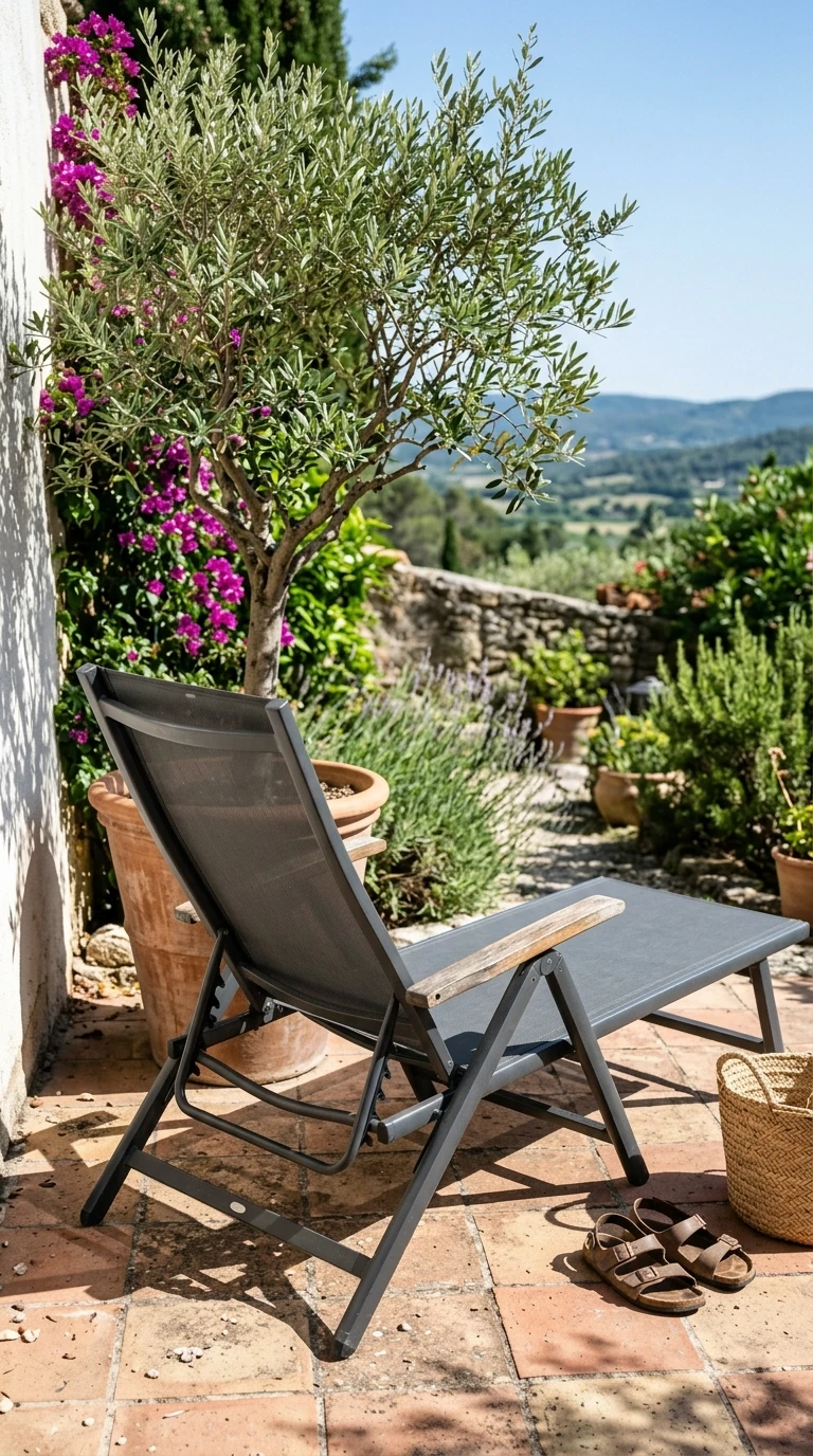 Chaise Longue Pliante en Textilène