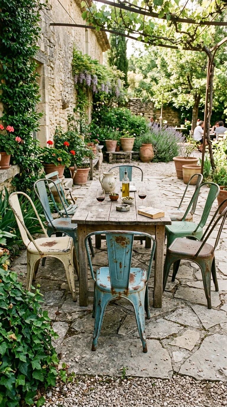 Chaises Bistrot Tolix ou Fermob des Années 50
