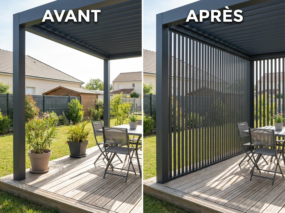 Claustra Aluminium Lames Verticales Même Coloris