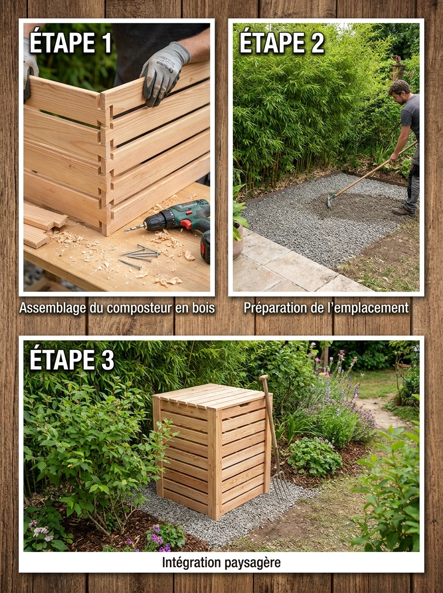 Composteur Design Intégré dans le Jardin