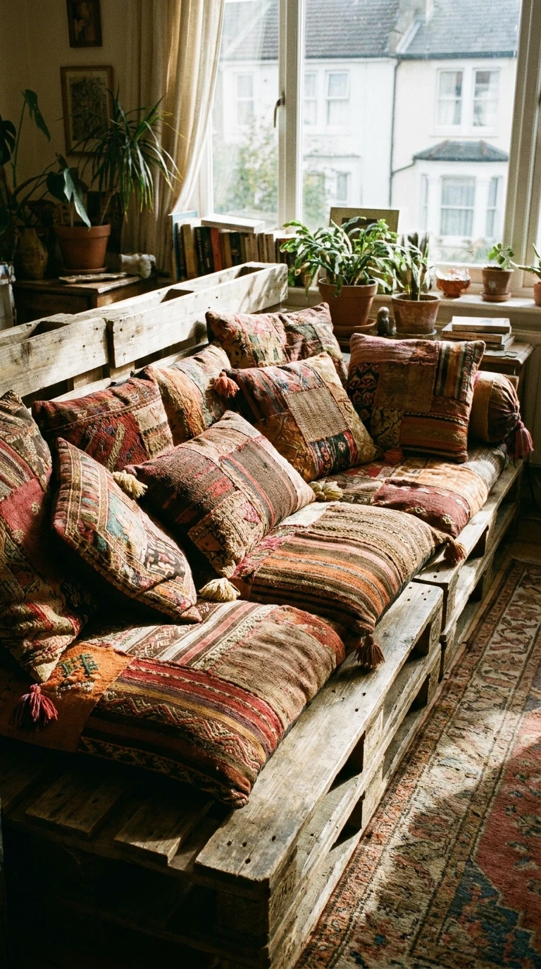Coussins Patchwork Tissus Dépareillés