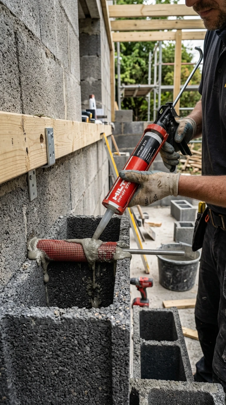 Fixation sur Mur Creux (Parpaing Creux)