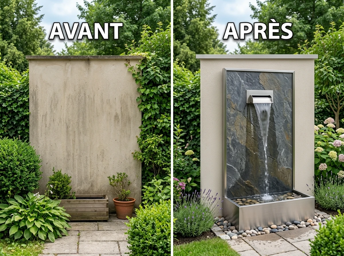 Fontaine Murale Ardoise et Inox