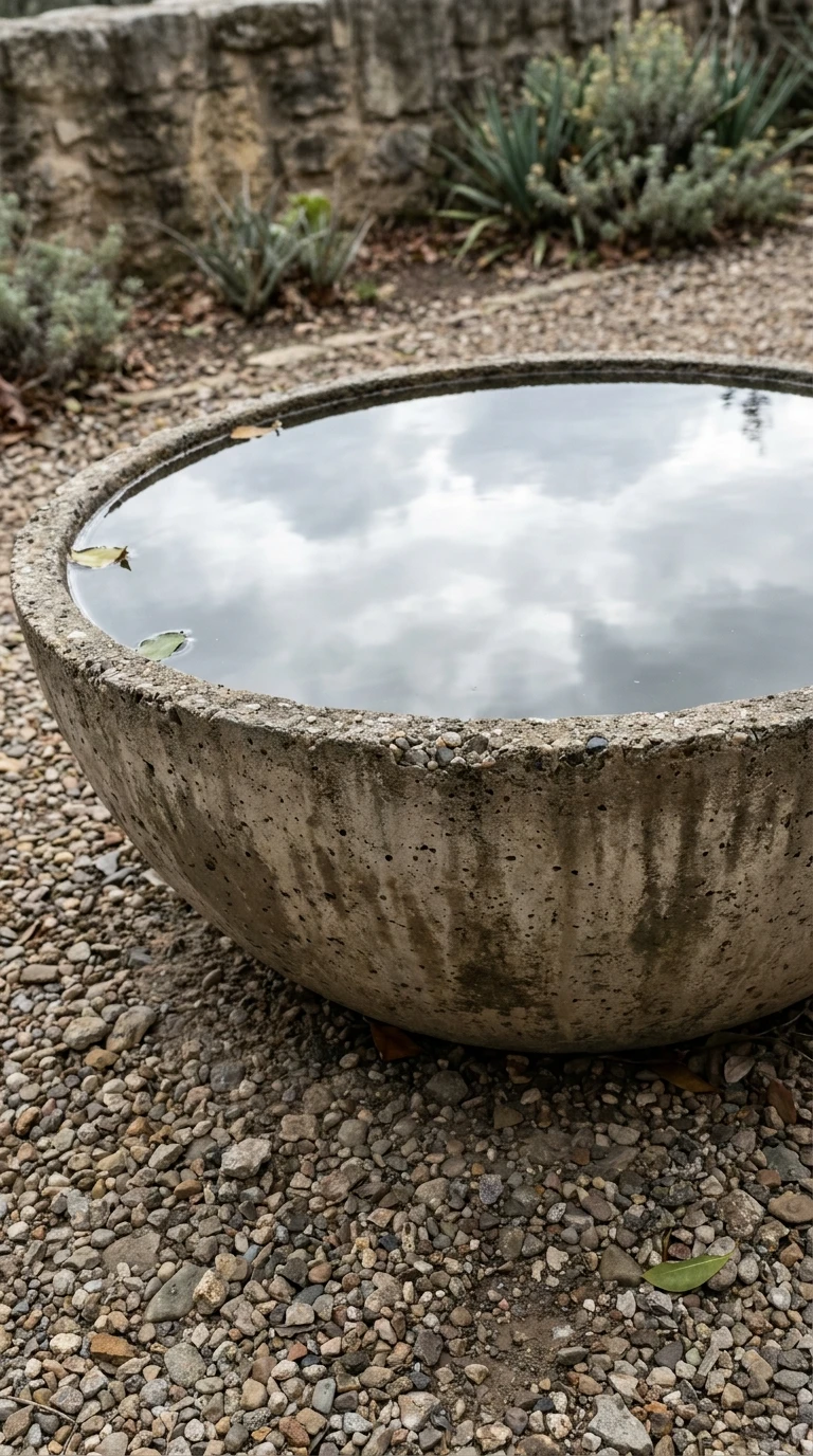 Fontaine Vasque Béton Brut - Eau Immobile