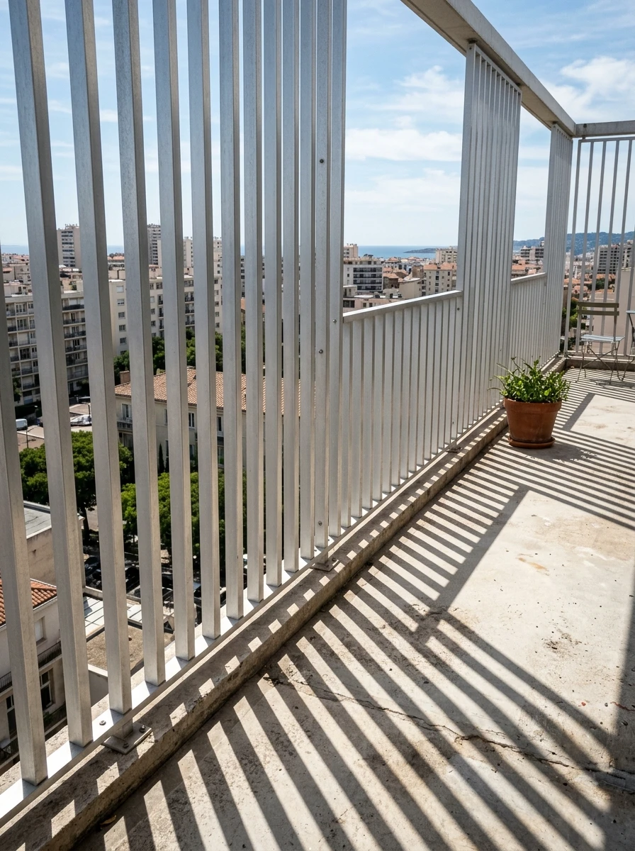 Garde-Corps Lames Ajourées en Aluminium Vertical