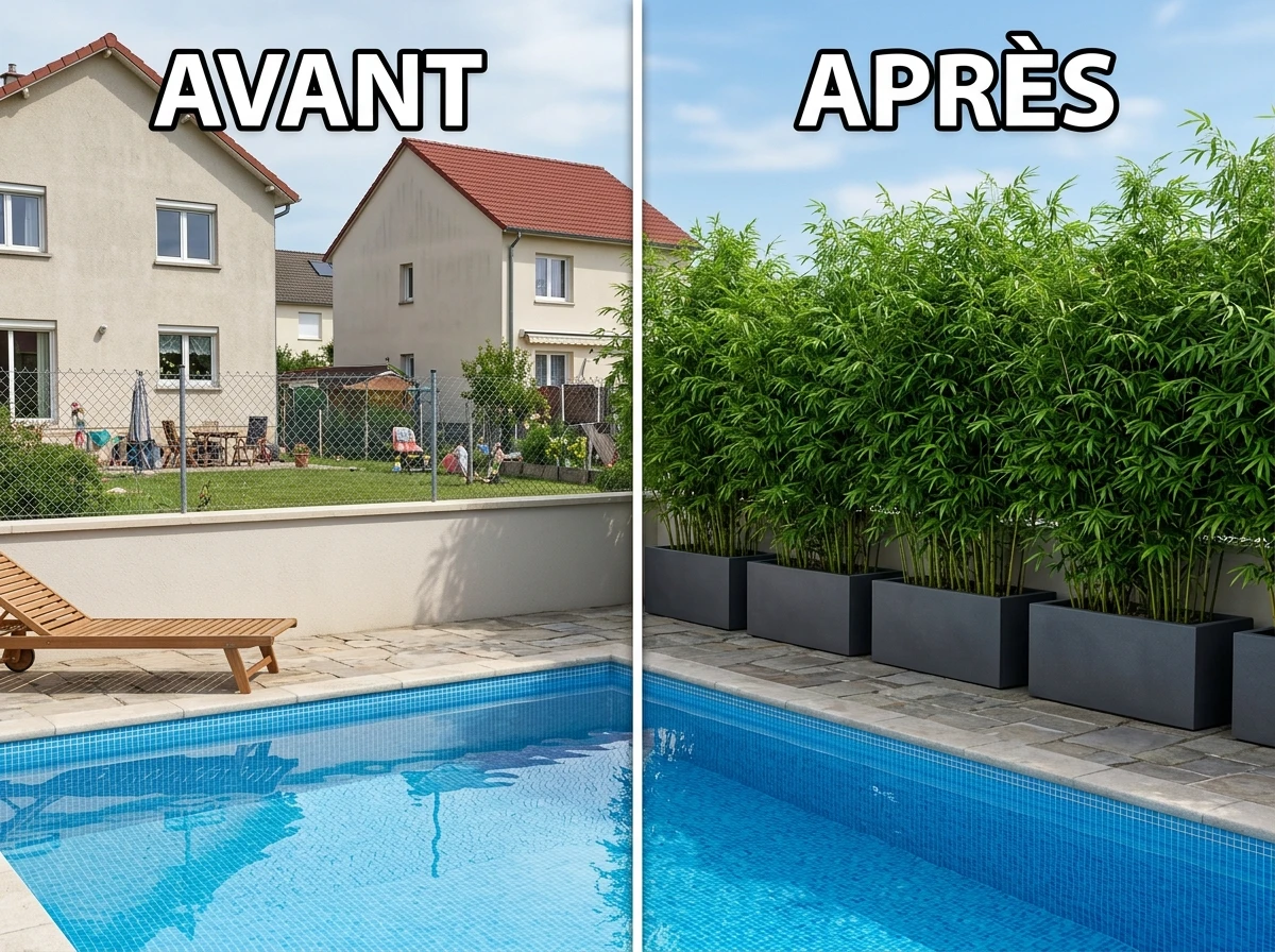Haie de Bambous Non Tracants en Bacs