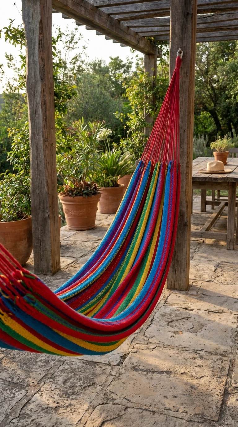 Hamac Tissé Mexique Coton Multicolore