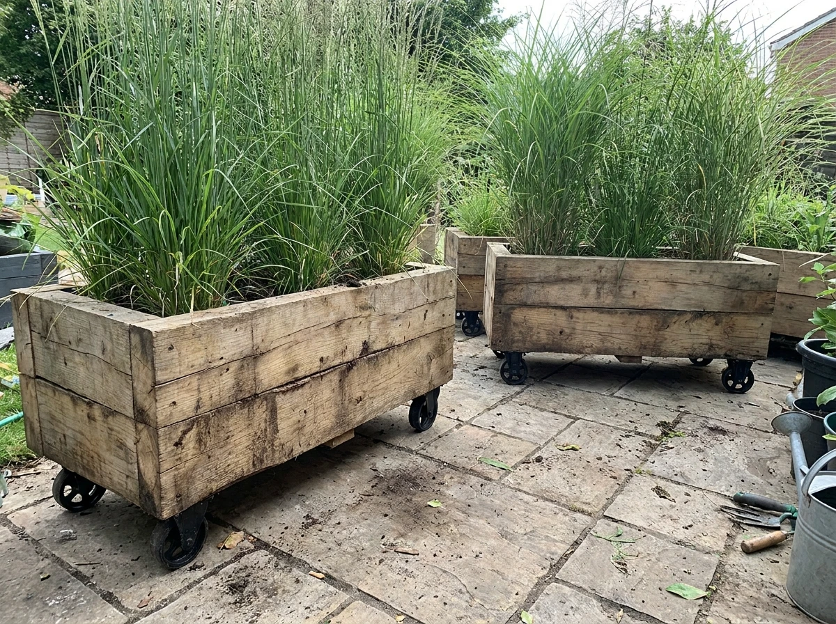 Jardinières sur roulettes