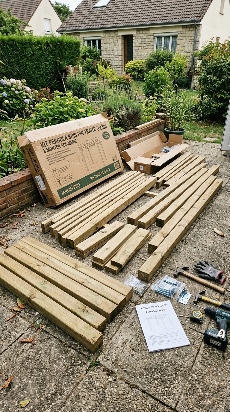 Kit Bois Pin Traité 3x3m à Monter Soi-Même