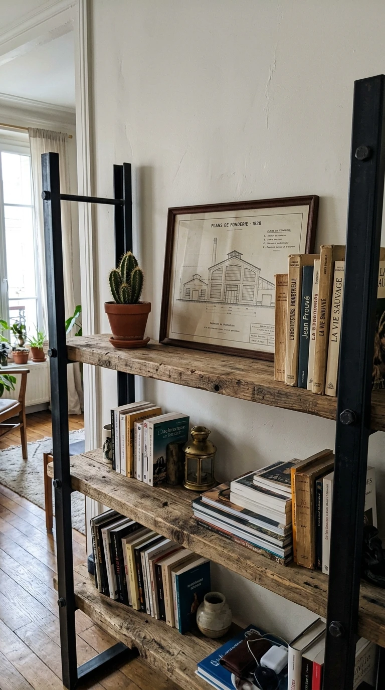 La Bibliothèque en Acier et Bois