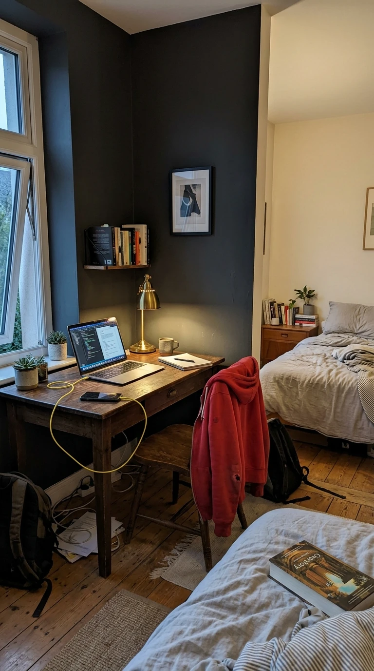 La Couleur Sombre sur le Mur Bureau